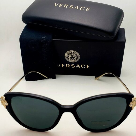 Versace Black and Gold Womens 55mm Sunglasses main image 4
